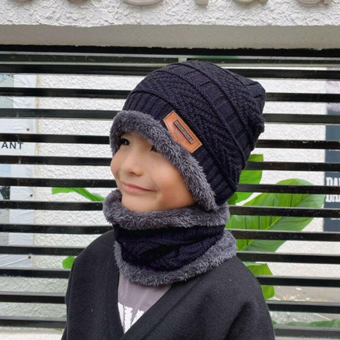 Winter Beanie Hat Scarf Set Warm Knit Hat Thick Fleece Lined Winter Hat Neck Warmer For Men Women.