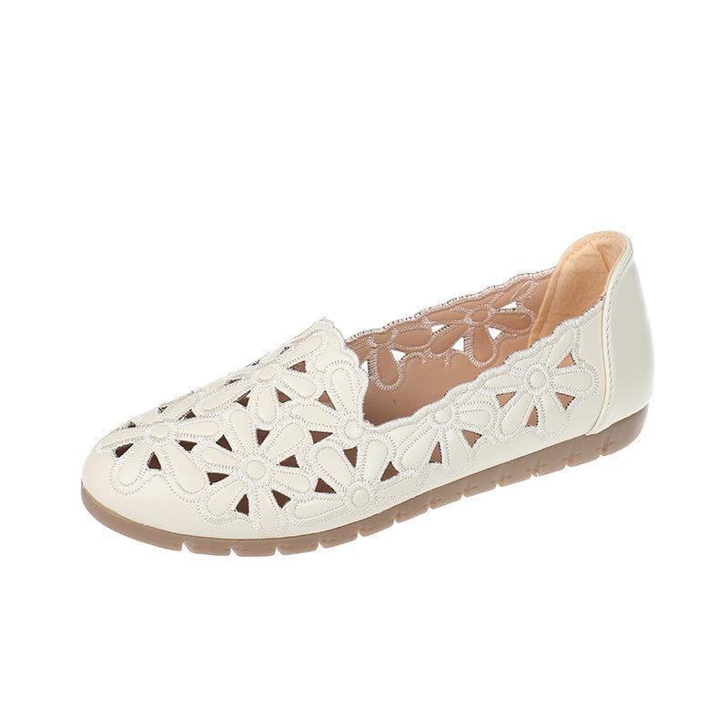 Soft Bottom Casual Hollow Breathable Flat Lazybones' Shoes.