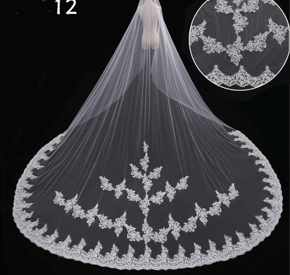 Bridal Wedding Dress Long Tail Luxury Super Fairy Wedding Veil.