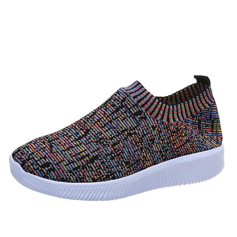Stripe Knit Sock Shoes Flats Sneakers Running Walking Loafers.