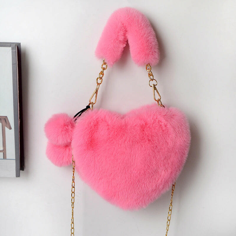 Love Bags Soft Plush Handbags Women Valentine's Day Party Bag Kashur Mart .
