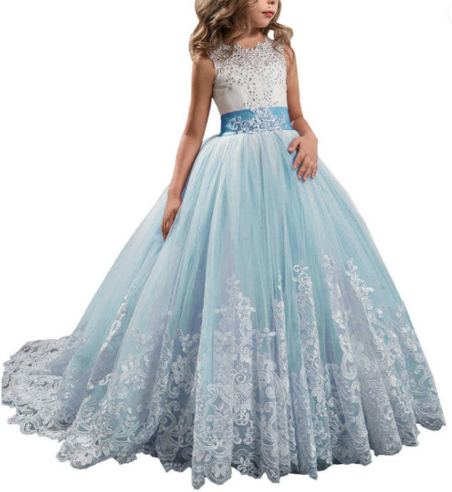 Europe And The United States New Children's Clothing Lace Wedding Dress.