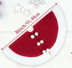 White Pompon Knitted Christmas Tree Skirt Bottom Apron Shawl.