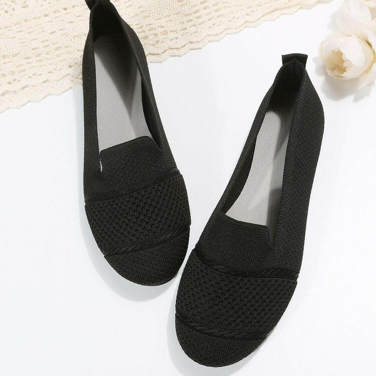 Women's Ballet Flats Round Toe Soft Sole Slip On Lazy Shoes Walking Flat Loafers.