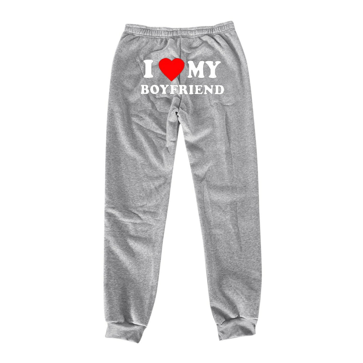 I Love MY BOYFRIEND Printed Trousers Casual Sweatpants Men And Women Sports Pants.