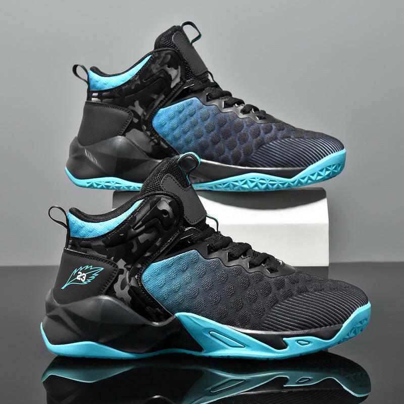 Men's Mid-Top Gradient Mesh Breathable Sneakers.
