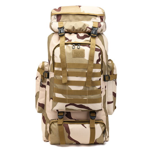 Camouflage backpack mountaineering bag.