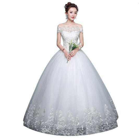 Qidi wedding dress shoulder wedding dress.