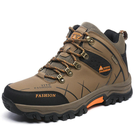 Men'S High-Top Hiking Shoes, Cross-Country Running Shoes, Outdoor Extra-Large Size Hiking Shoes.