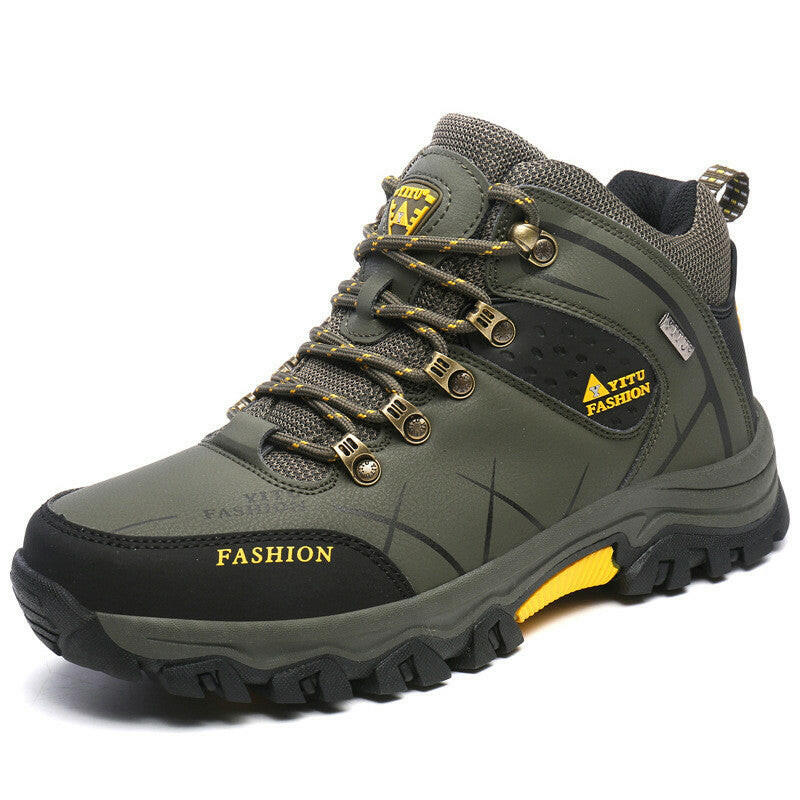 Men'S High-Top Hiking Shoes, Cross-Country Running Shoes, Outdoor Extra-Large Size Hiking Shoes.