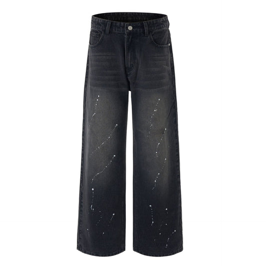 Simple Washed Denim Long Pants