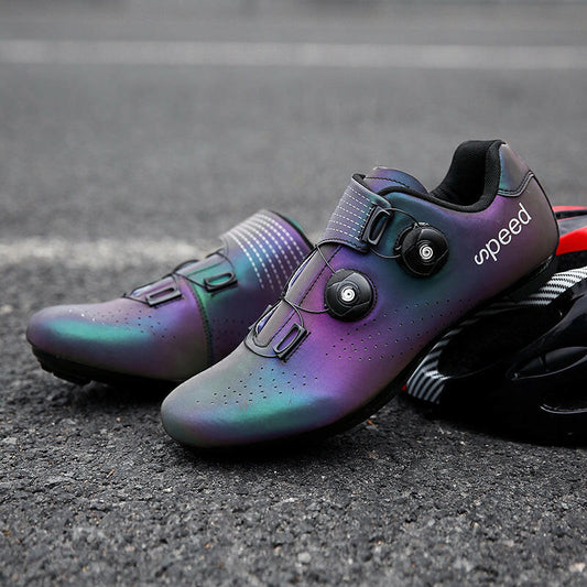 Professional Racing Road Bike Sneakers Colorful Light Breathable Self-locking Shoes.
