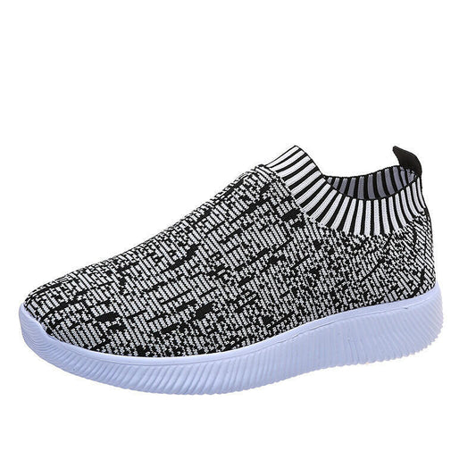 Stripe Knit Sock Shoes Flats Sneakers Running Walking Loafers.
