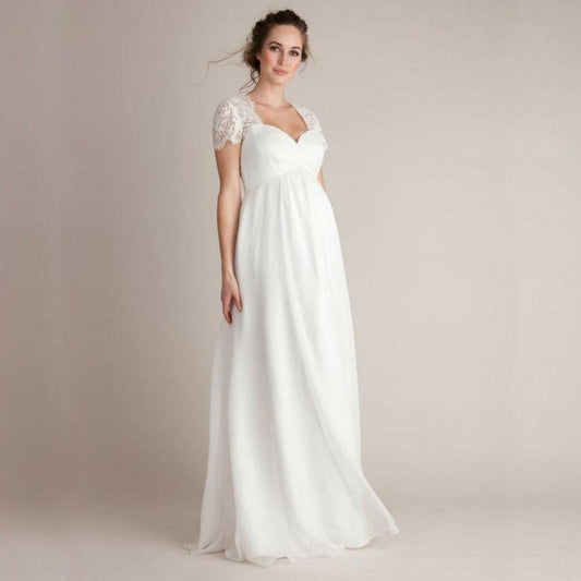Eyelashes Lace Stitching Japanese Cotton Short-sleeved Dress.