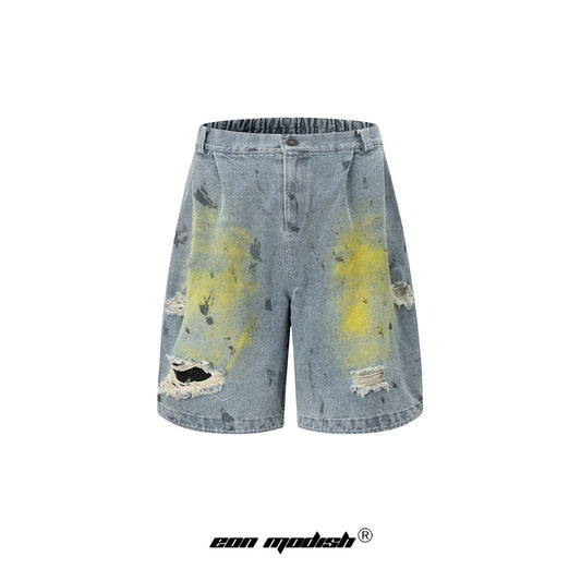 Street Style High-Street Personalized Denim Shorts