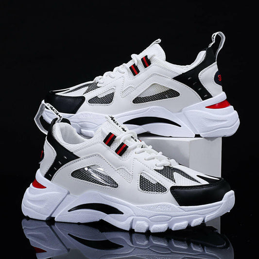 White Sneakers Men Non Slip Walking Running Shoes Sports.