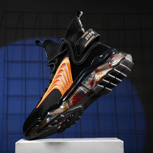 Men's Shoes High Top Shoes Thick Soled Breathable Casual Shoes.