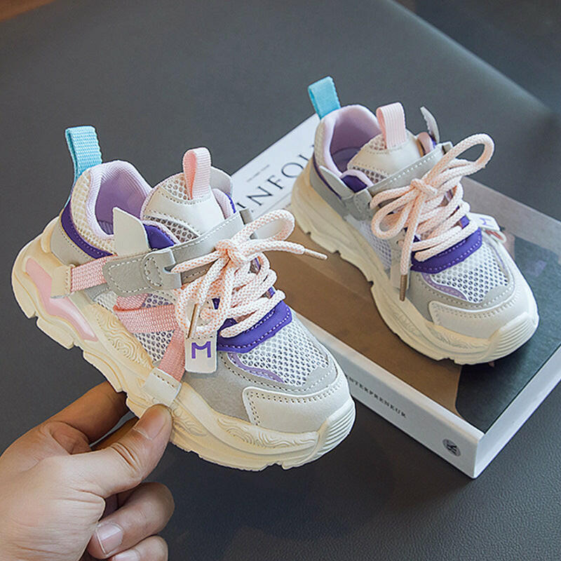 Boys' Fashion Simple Hollow Mesh Sneakers.