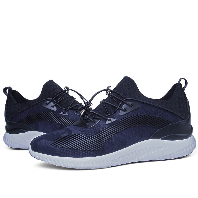 Internal height increasing men's shoes 8CM sports shoes with thick sole and no lace up invisible height increasing shoes