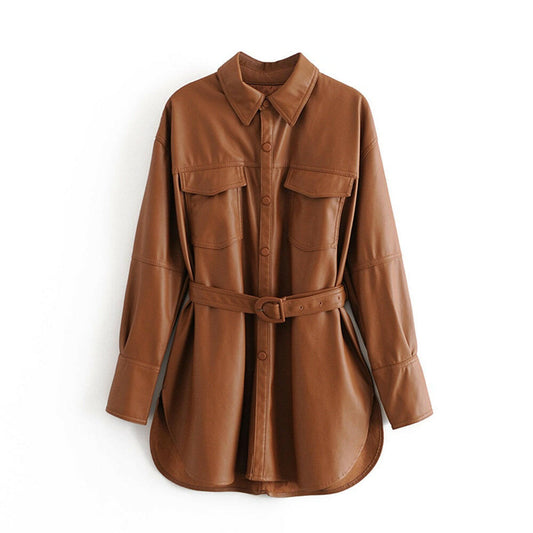Fashion Stitching Faux Leather Jacket.