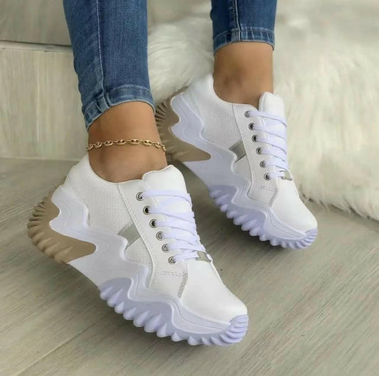 Women Shoes Lace-up Sports Sneakers.