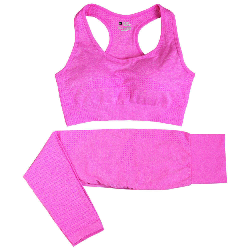 2PCS Seamless Yoga Set Women Tracksuit High Waist Leggings Workout Sportswear Gym Clothing Fitness Crop Top Sports Suits Gym Set.
