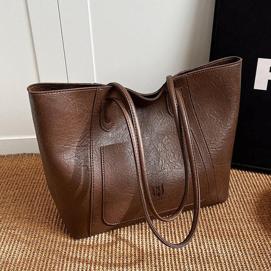 Casual Retro Shoulder Bag Texture Class Commuter Tote.