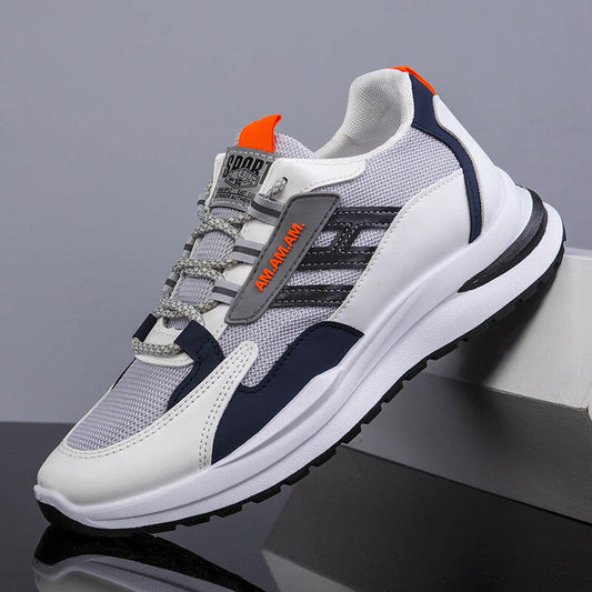 New Sneakers Men's Flying Weaving Mesh Surface Breathable Leisure Running Shoes.
