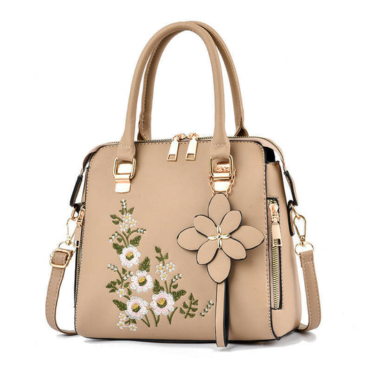 Fashion Flowers Embroidered Handbag Women Shoulder Messenger Bags.