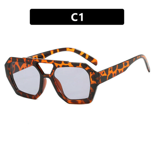 Ins Big Frame Leopard Sunglasses Summer Sunshade Beach Vacation Glasses.