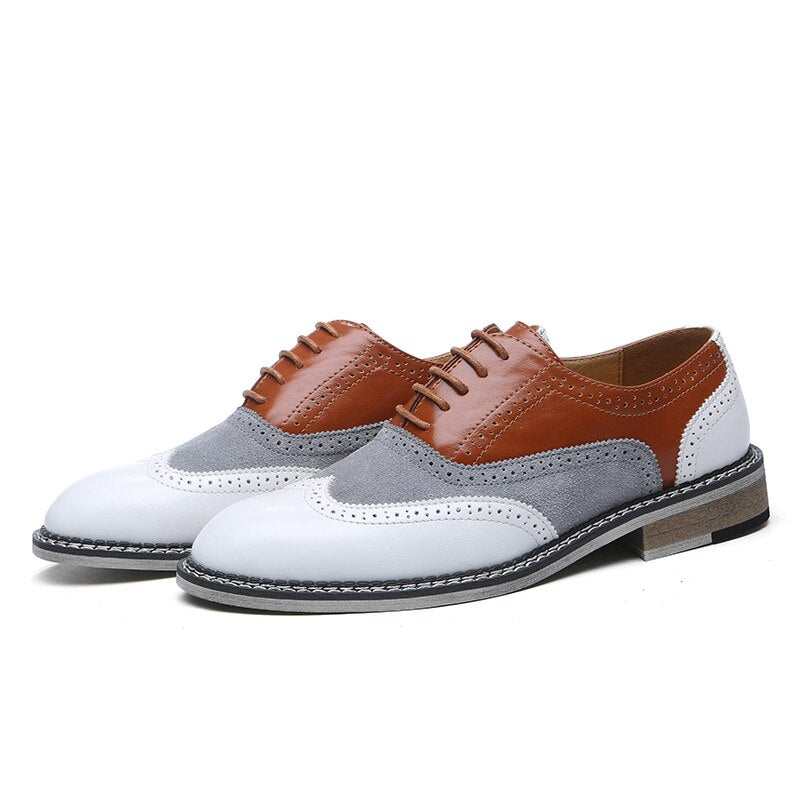 Oxford Shoes Men Brogues Shoes Lace-Up Bullock Business Wedding Dress Shoes Male Formal Shoes
