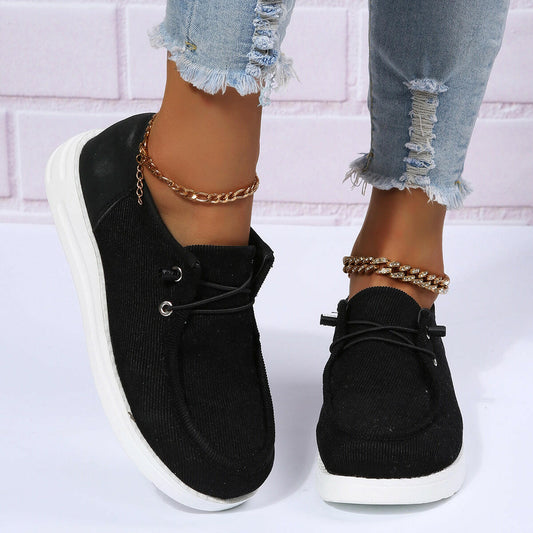 Flat Shoes Woman Breathable Elastic Band Casual Shoes Walking.