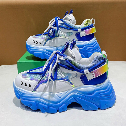 Women's Thick Sole Mesh Breathable Casual Sneakers.