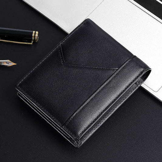 Anti-magnetic Theft Brush Retro Oil Leather Wallet Smooth Touch RFID Business Men Standard Wallet With Photo Window.