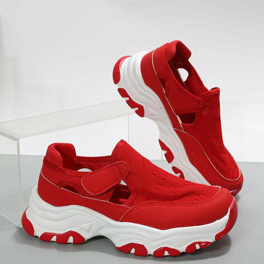Mesh Sport Shoes Women Fashion Outdoor Flat Heel Round Toe Preppy Running Shoes.