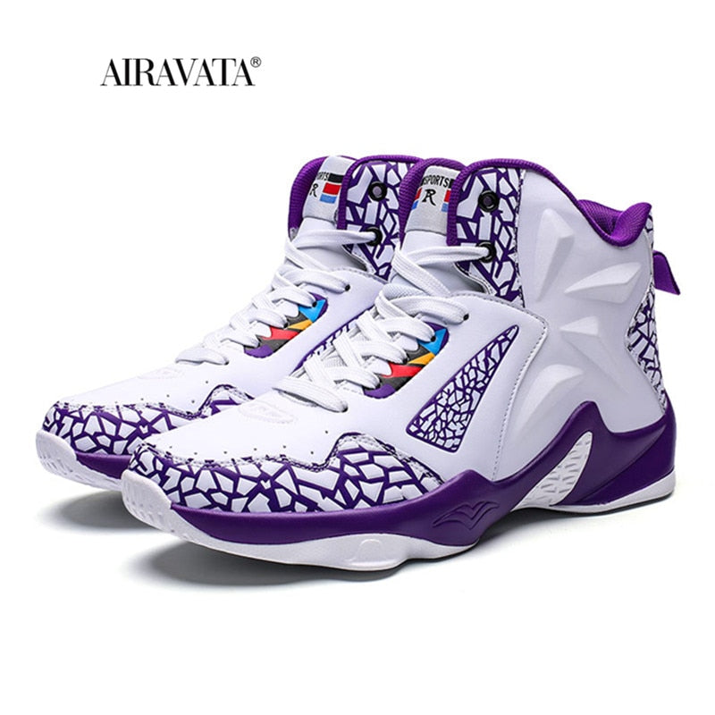 Sneakers Fashion Leather Basketball Shoes Men Comfortable Casual Sports Trainers Non-slip Wear-resisitant