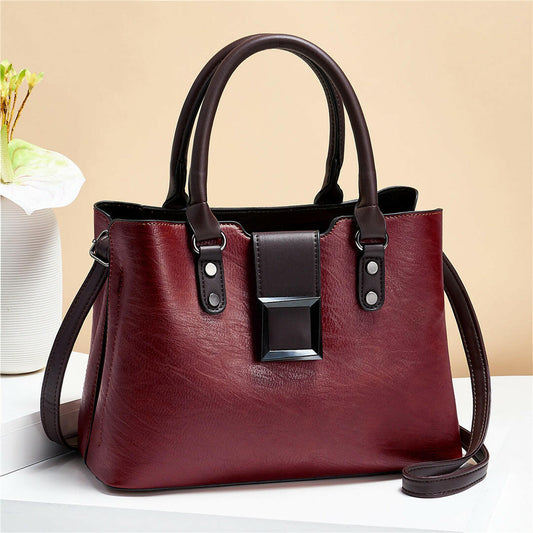 Women Shoulder Bag Big Buckle Handbags Work Daily Office Crossbody Bags.
