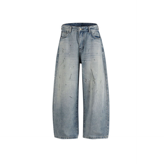 Street Style High-Street Personality Washed Denim Long Pants