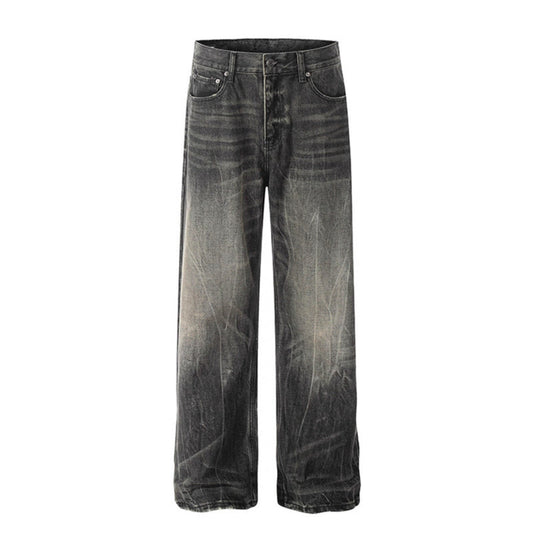 Washed denim jeans