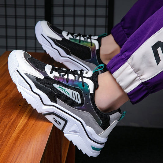Summer breathable and versatile mesh sports and leisure shoes for teenagers, height increasing dad, ins trendy shoes