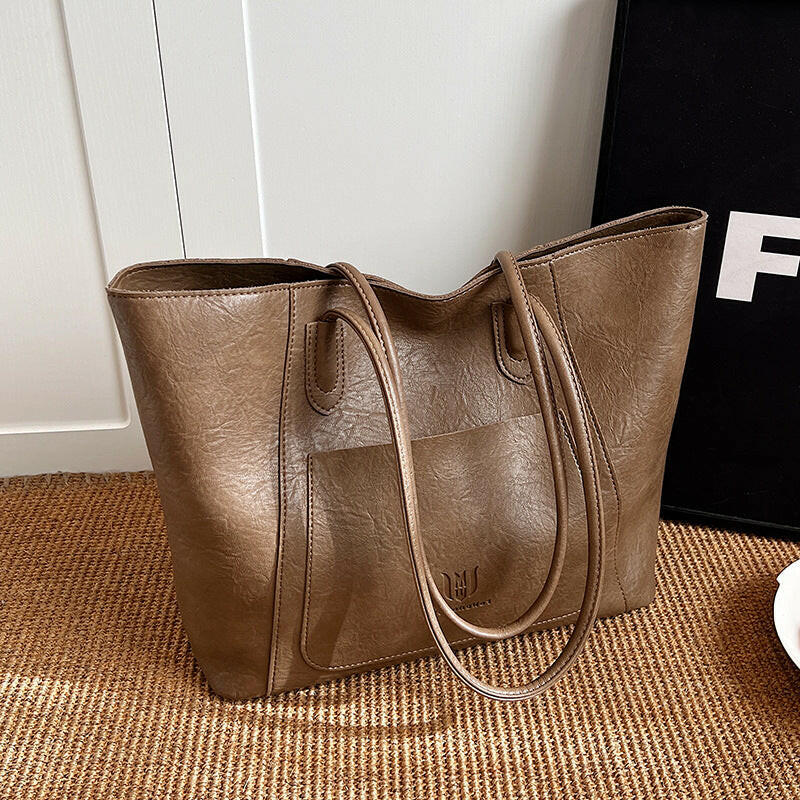 Casual Retro Shoulder Bag Texture Class Commuter Tote.