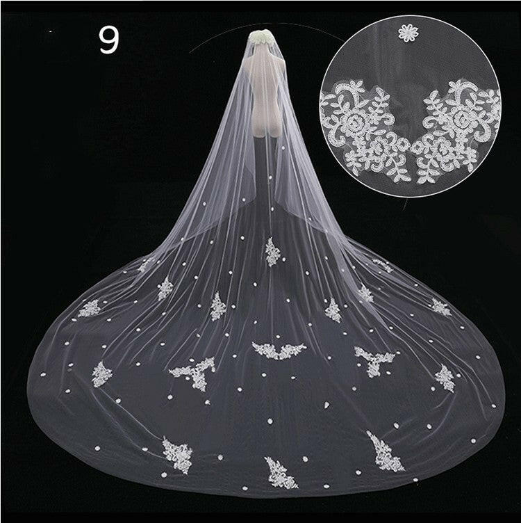 Bridal Wedding Dress Long Tail Luxury Super Fairy Wedding Veil.
