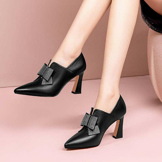 Bow Boots Women Fashion High Heels Lady Party Shoes.