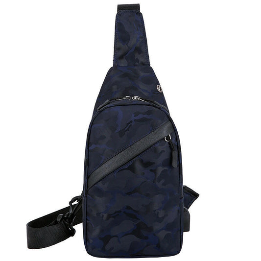Camouflage Chest Bags Men Crossbody Bag With Headphone Hole.