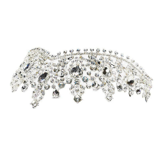 Rhinestone Crown Bridal Wedding Tiara Big Crown Wedding Tiara Crown.