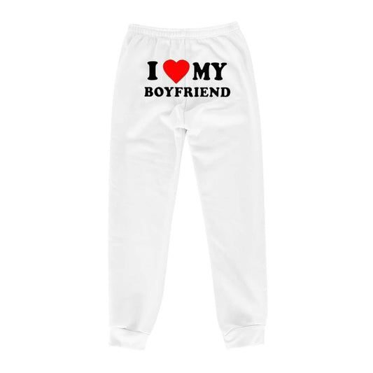 I Love MY BOYFRIEND Printed Trousers Casual Sweatpants Men And Women Sports Pants.