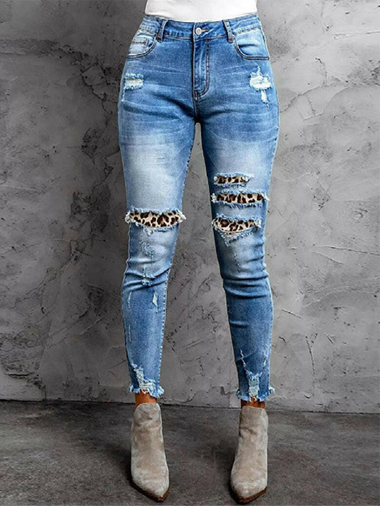 Burrs Tassels Denim Trousers For Women.