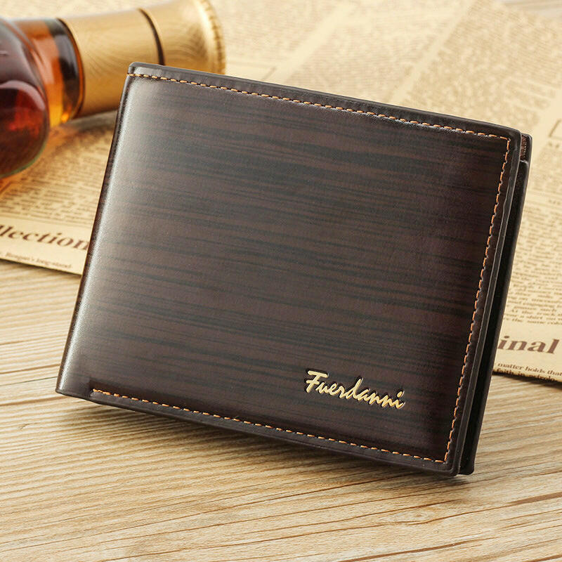 Men's Wallet Short Wallet Glossy Wallet.