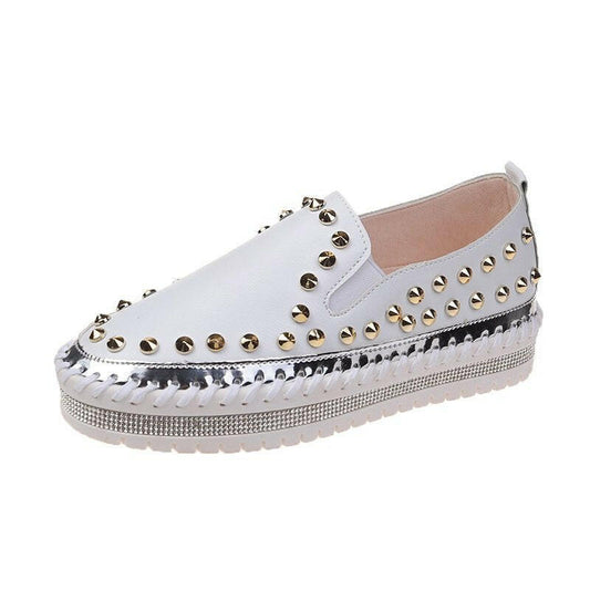 Fashion Rivet Shoes Flat Sneakers Women.