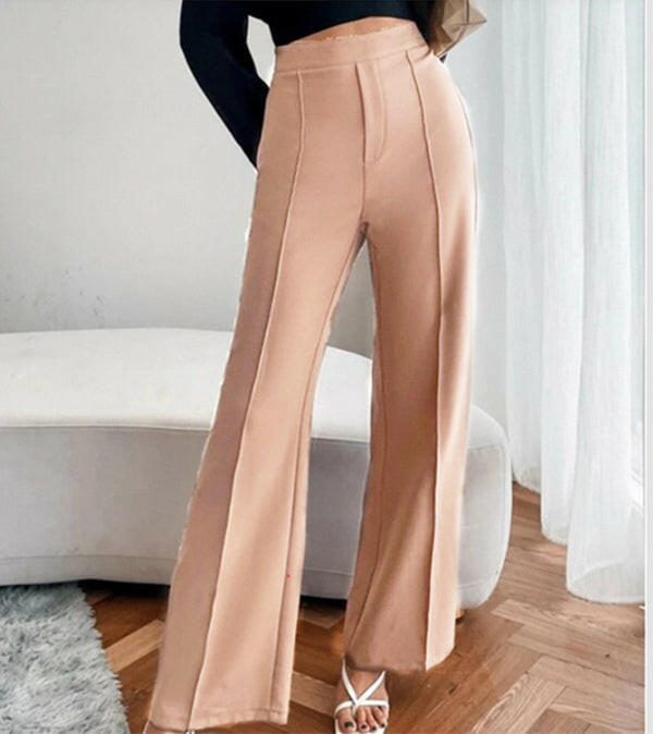 Loose Straight Pants Women High Waist Casual Trousers.